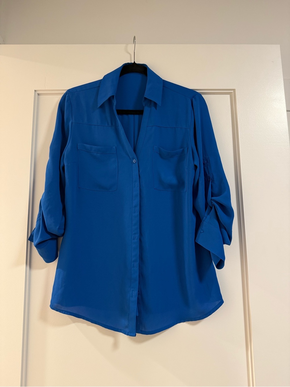 Express Portofino Button-Down Shirt in Cobalt Blue